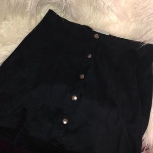 Black suede skirt